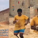 Female laborer sobs after receiving N10,000 from a stranger for her hard work.