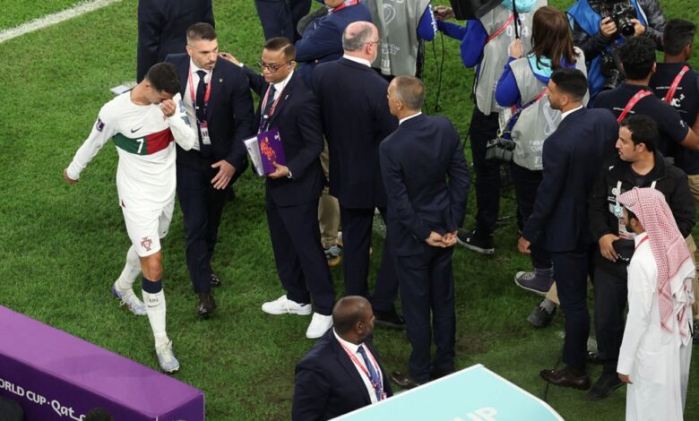 Cristiano Ronaldo crying and looking as dejected