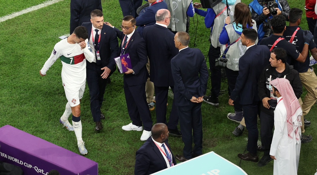 Cristiano Ronaldo crying and looking as dejected