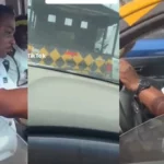 A man confronted VIO officials after driving without a seat belt.