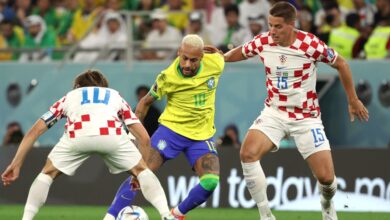 World Cup quarterfinal between Croatia and Brazil