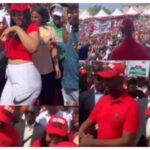 Regina Daniels and her husband dazzle guests with a 'Buga' dance move during a political campaign in Delta.