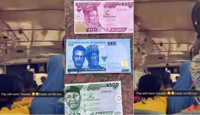 commercial bus conductor requested the newly created naira note as payment.