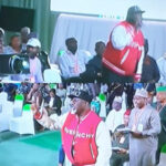 Dino Melaye protests at the National Collation Center, saying, "This collation cannot go on."