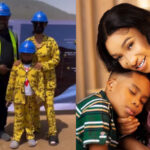 For his seventh birthday, Tonto Dikeh gift his son King Andre ten land plots and other presents.
